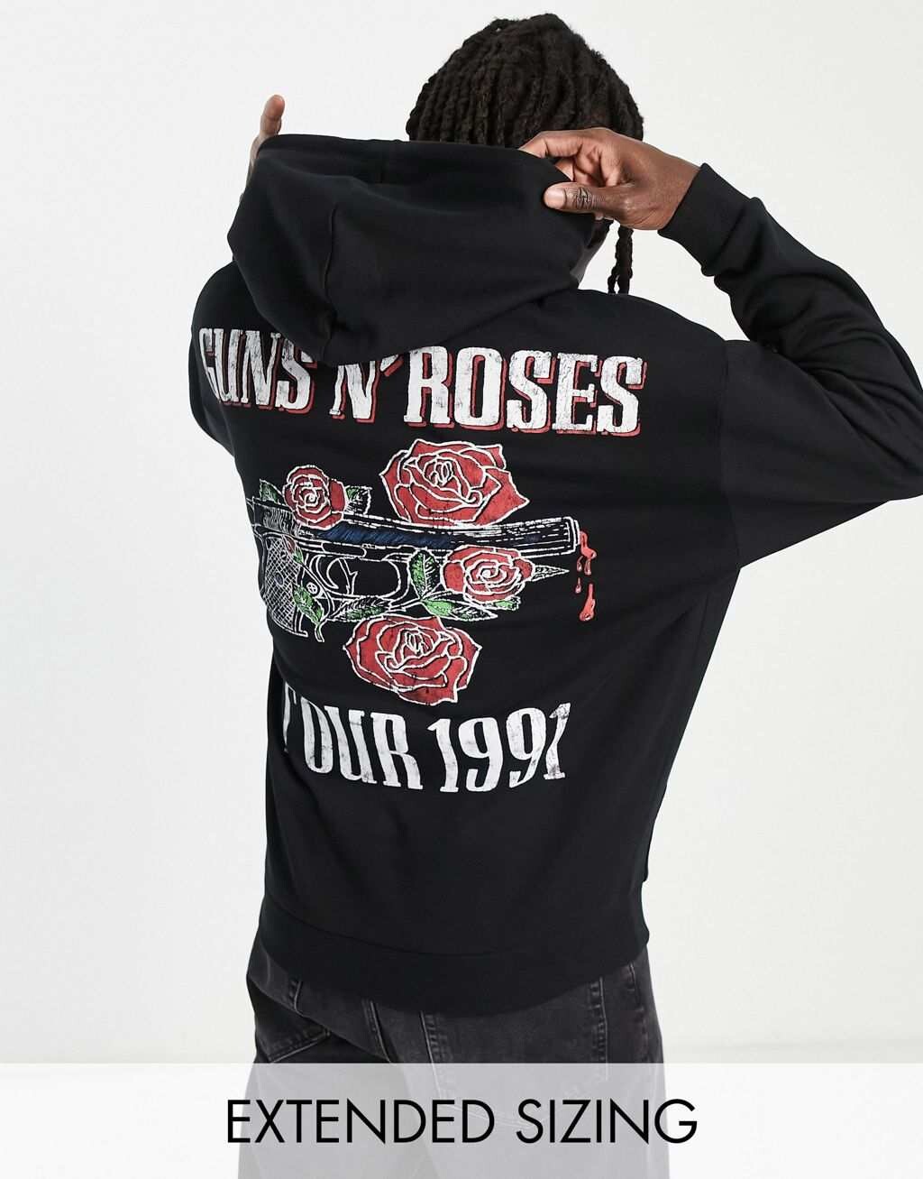 

Черная толстовка оверсайз с принтом Guns N Roses ASOS DESIGN, Черный, Черная толстовка оверсайз с принтом Guns N Roses ASOS DESIGN