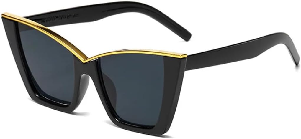 

Солнцезащитные очки с защитой от УФ-излучения UV400 | Большие линзы в стиле «кошачий глаз» с яркими цветными линзами | Для женщин и мужчин, для занятий спортом на открытом воздухе и вождения DSVIGF, Black-black