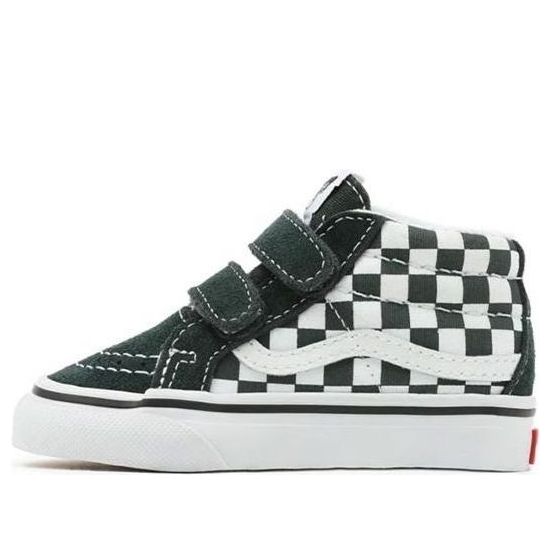 

Кроссовки toddler checkerboard sk8-mid reissue velcro sneakers green/white td Vans, зеленый