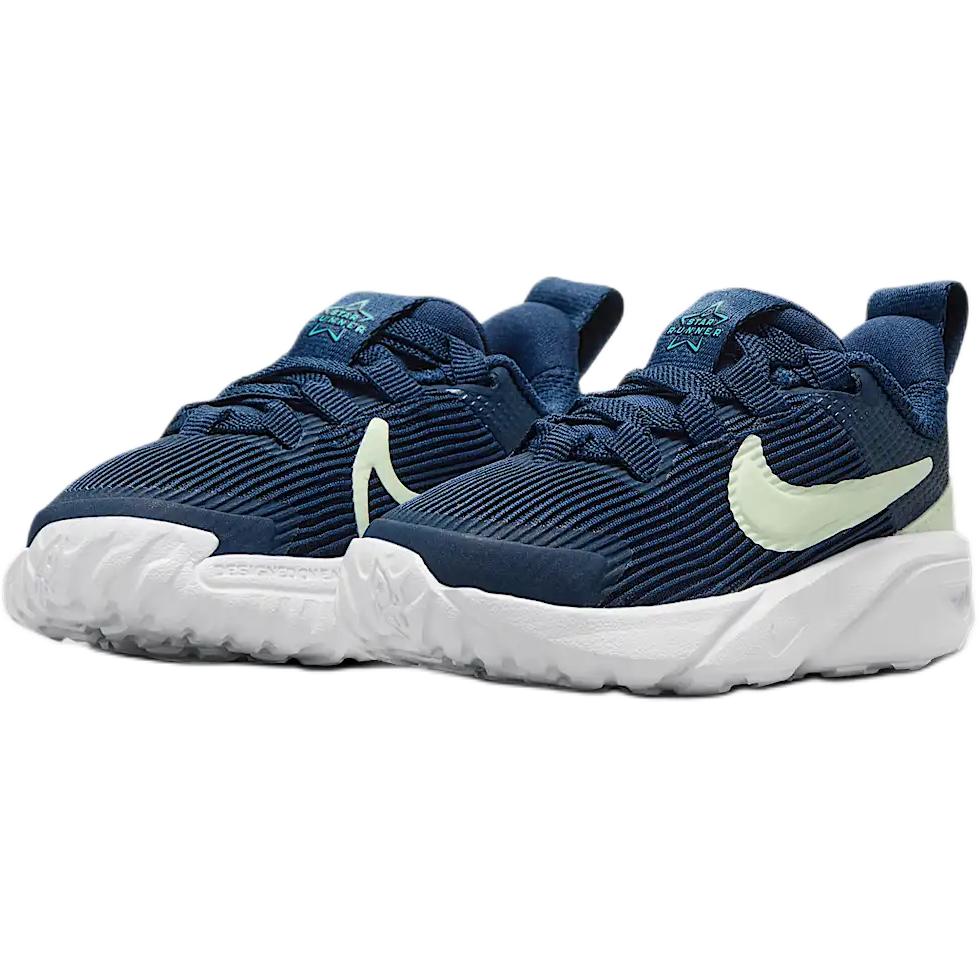 Nike Star Runner 4 нескользящие устойчивые к истиранию низкие детские ботинки Blue Infant And Toddler — фото 4