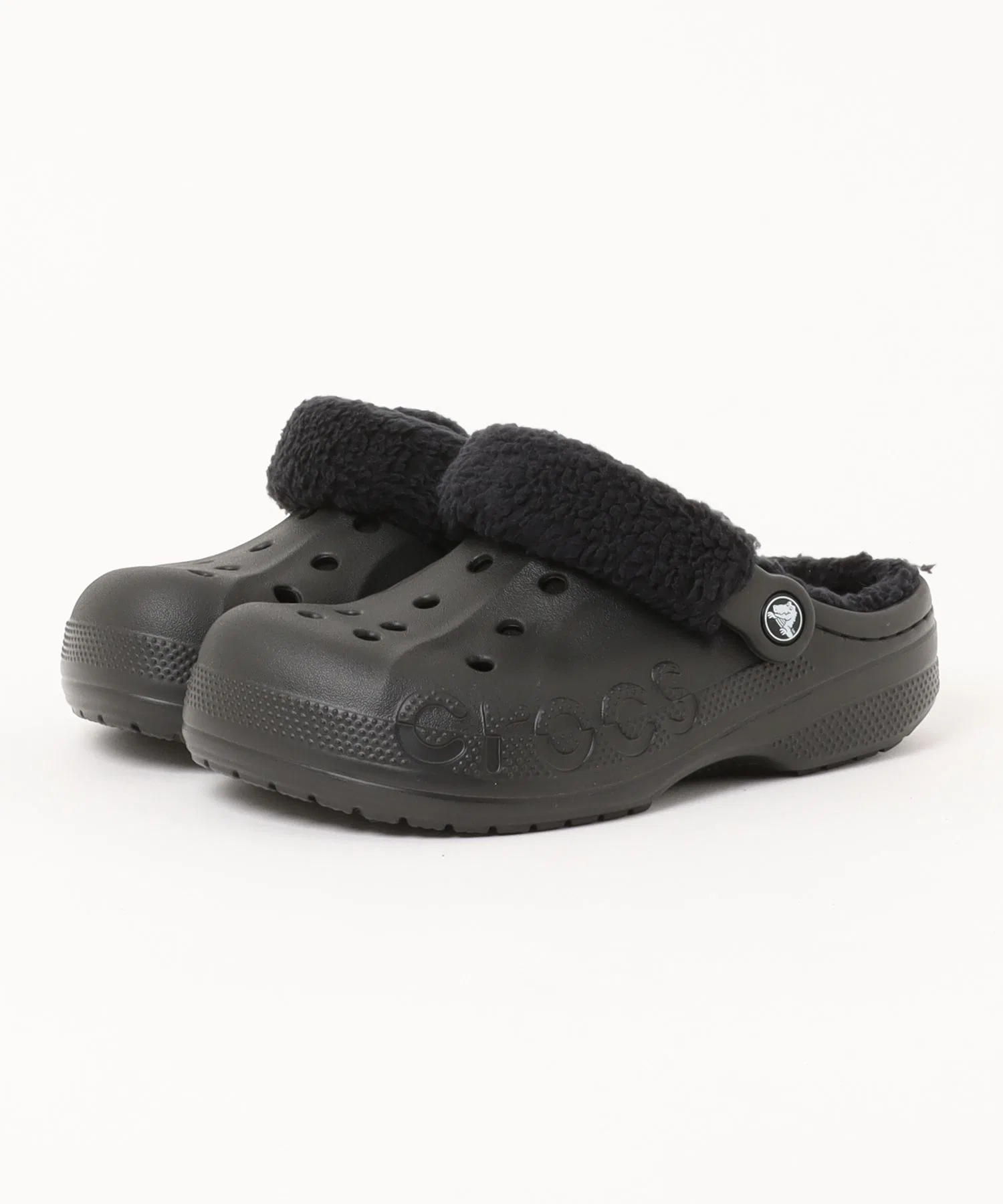 Унисекс сабо Crocs Bayaband Fuzz Strap Clog чёрные