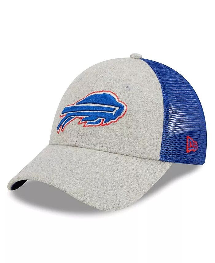

Мужская регулируемая шляпа Heather Grey, Royal Buffalo Bills Pop Trucker 9FORTY New Era, серый