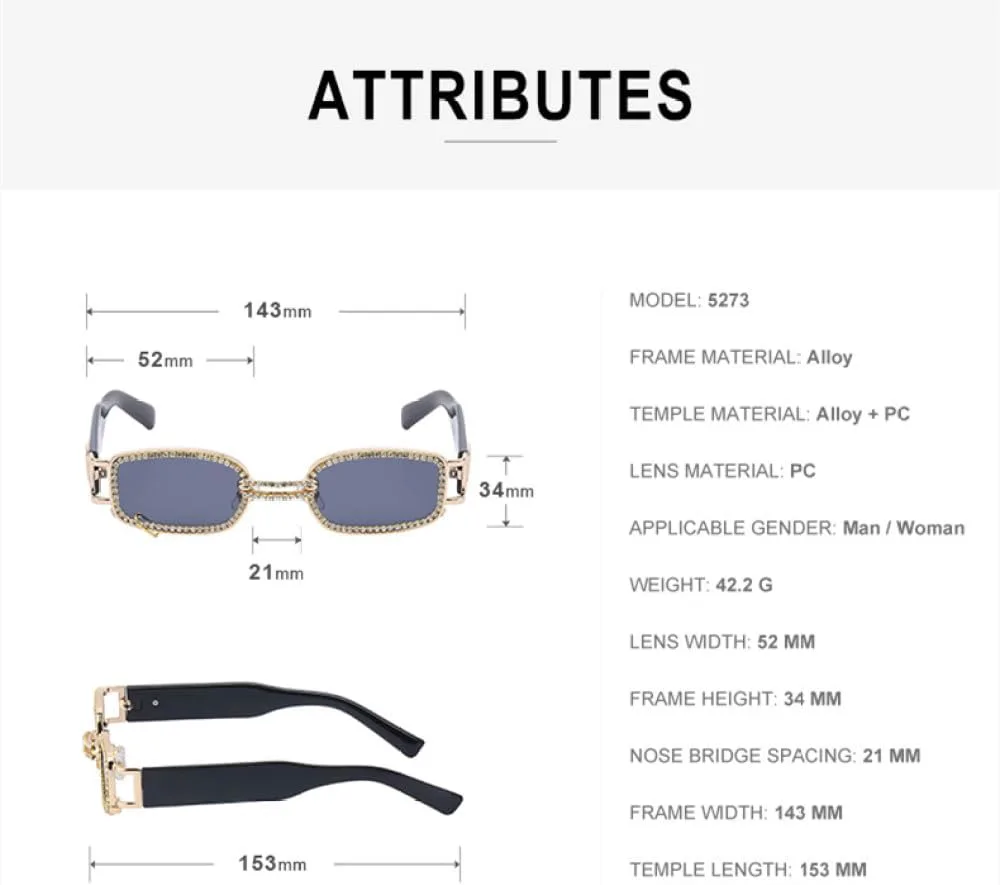 

Панк-очки 2027 для женщин, модные, со стразами, в маленькой оправе, солнцезащитные очки для мужчин, защита от УФ-излучения UV400, прозрачные очки MTZJH, Beige Gray