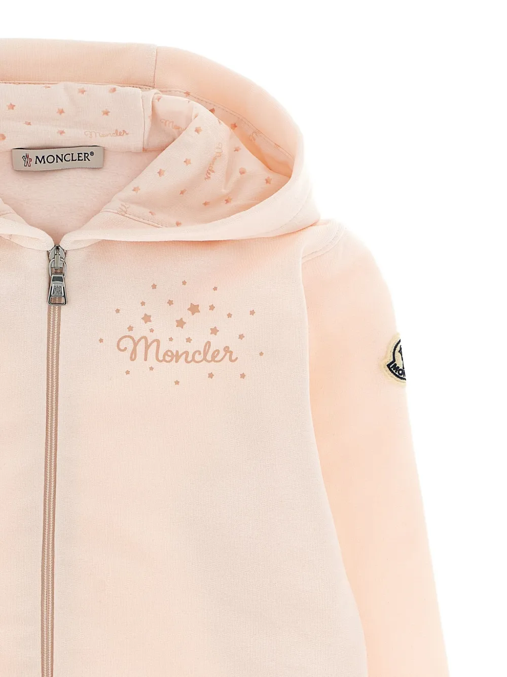 Спортивный костюм с нашивкой-логотипом в виде звезд Moncler Enfant, розовый — фото 3