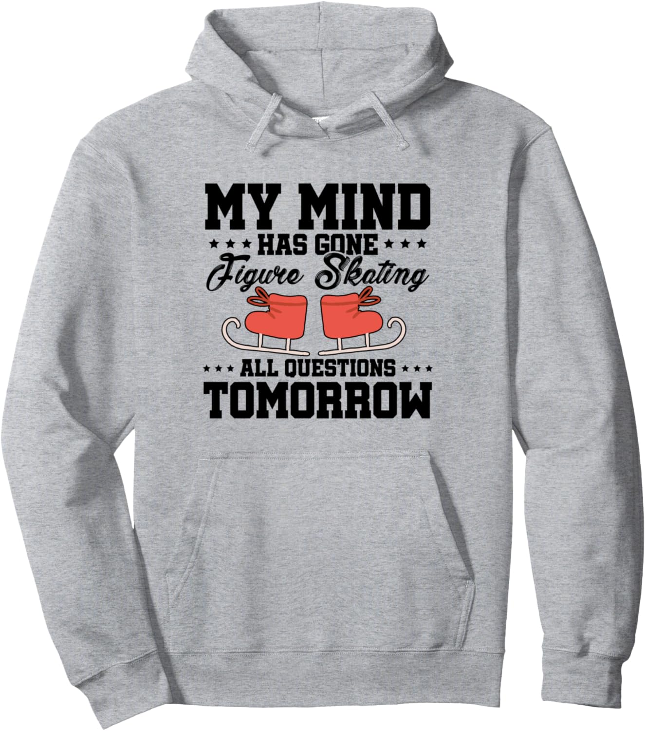 

Мои мысли заняты фигурным катанием. Все вопросы завтра. Толстовка с надписью «Катание на коньках» Ice Skating Gift Idea Ice Skater Figure Skating, серый