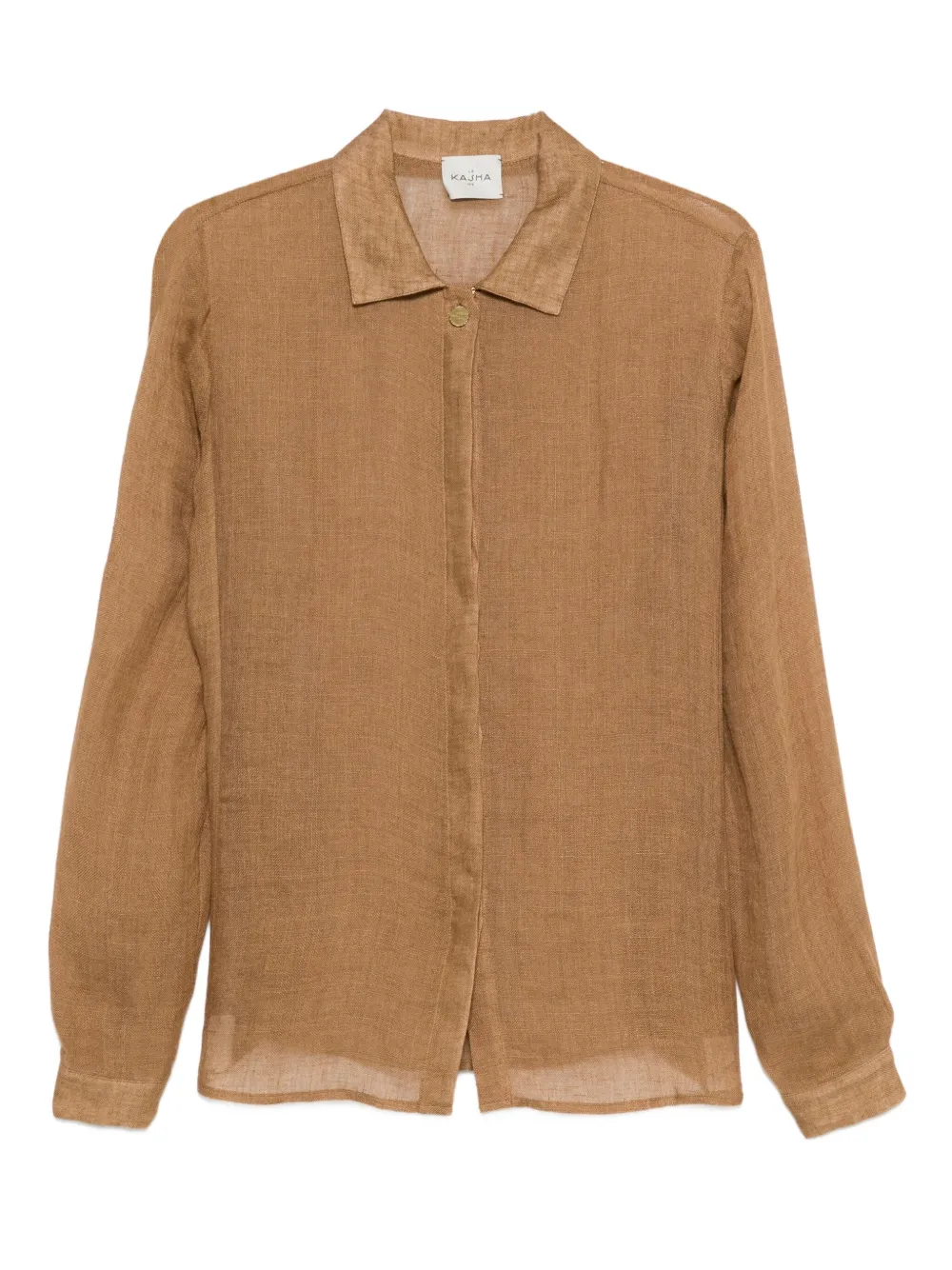 

Льняная рубашка на пуговицах Le Kasha, коричневый