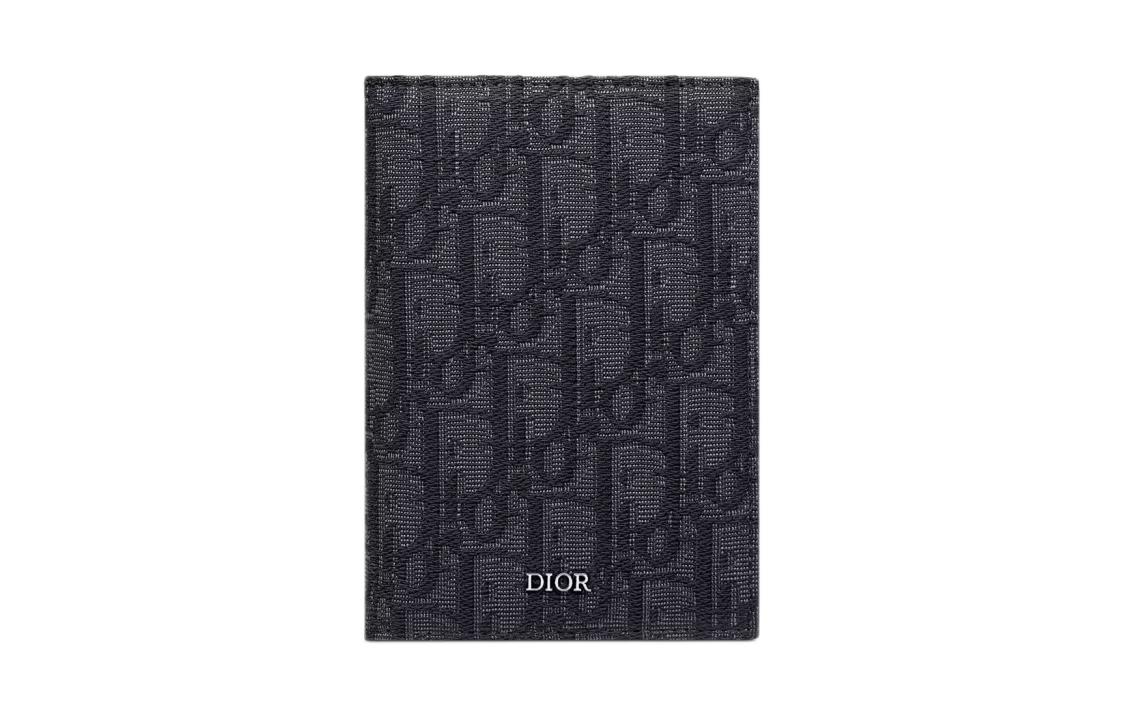 

DIOR Паспортница Oblique Print Fabric для мужчин, черная