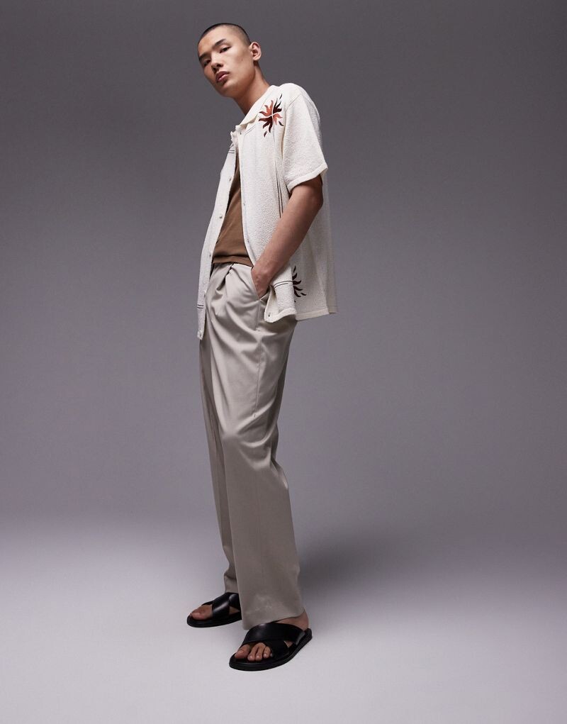 

Светло-коричневые широкие брюки Topman