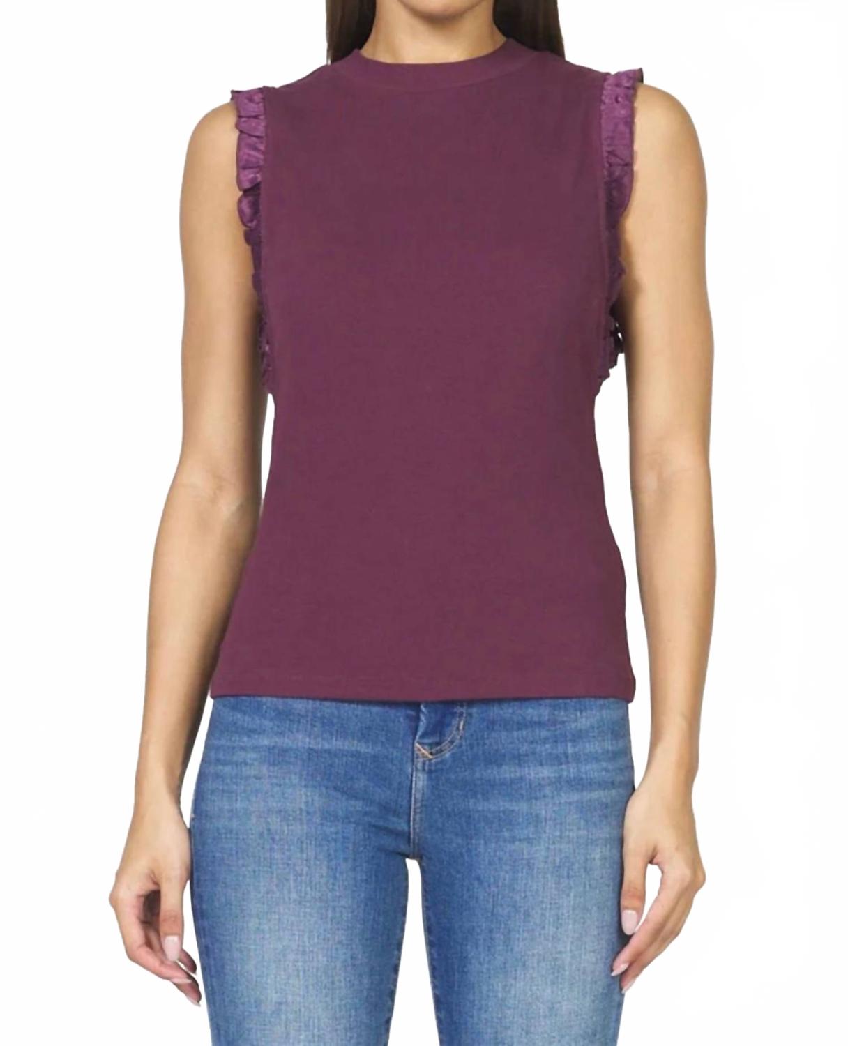 

DEAR JOHN DENIM Топ Bridget с оборками на рукавах, цвет инжир