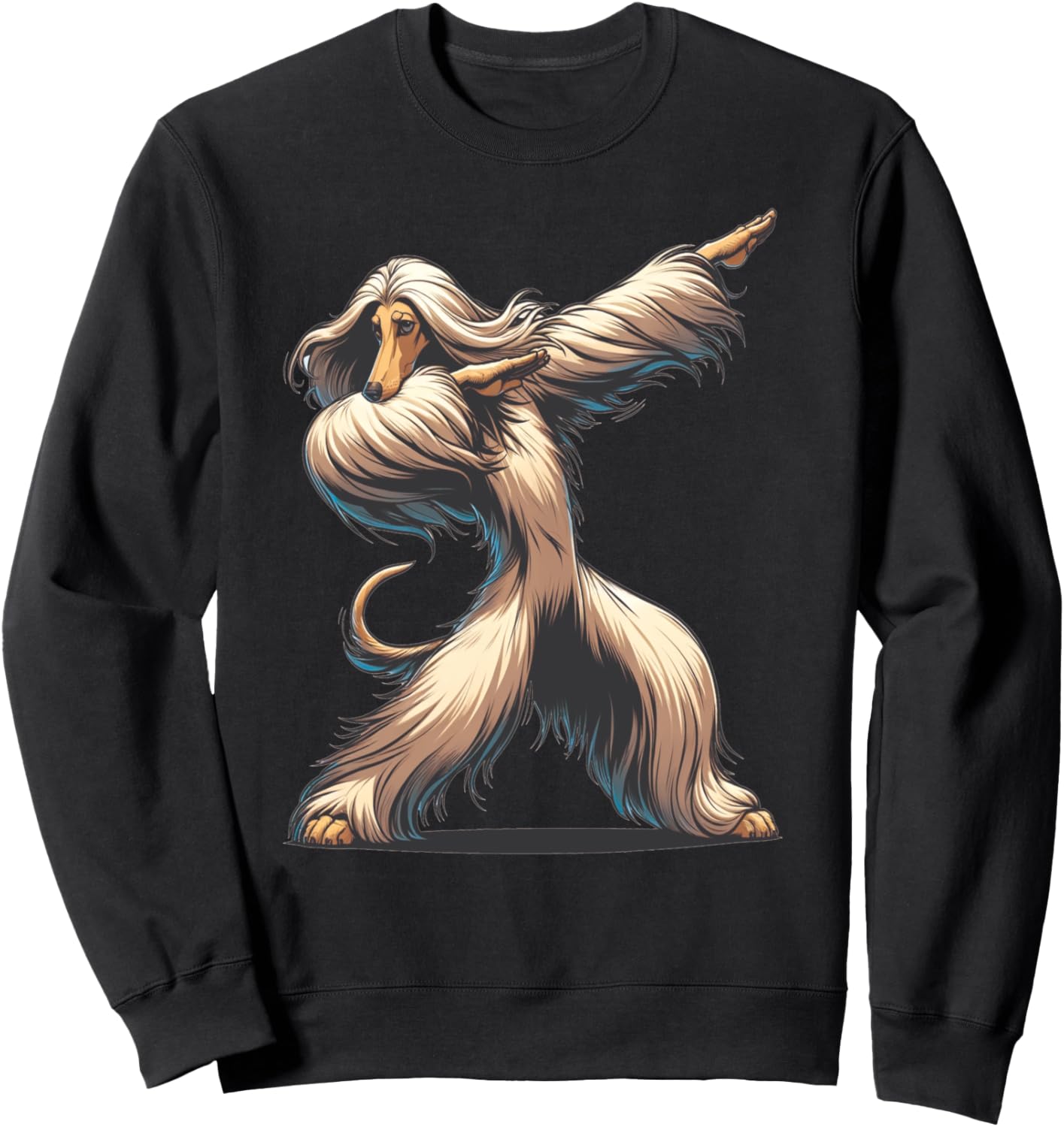 

Толстовка с изображением танцующей афганской борзой, черная Dustwear Design - Dab And Dab