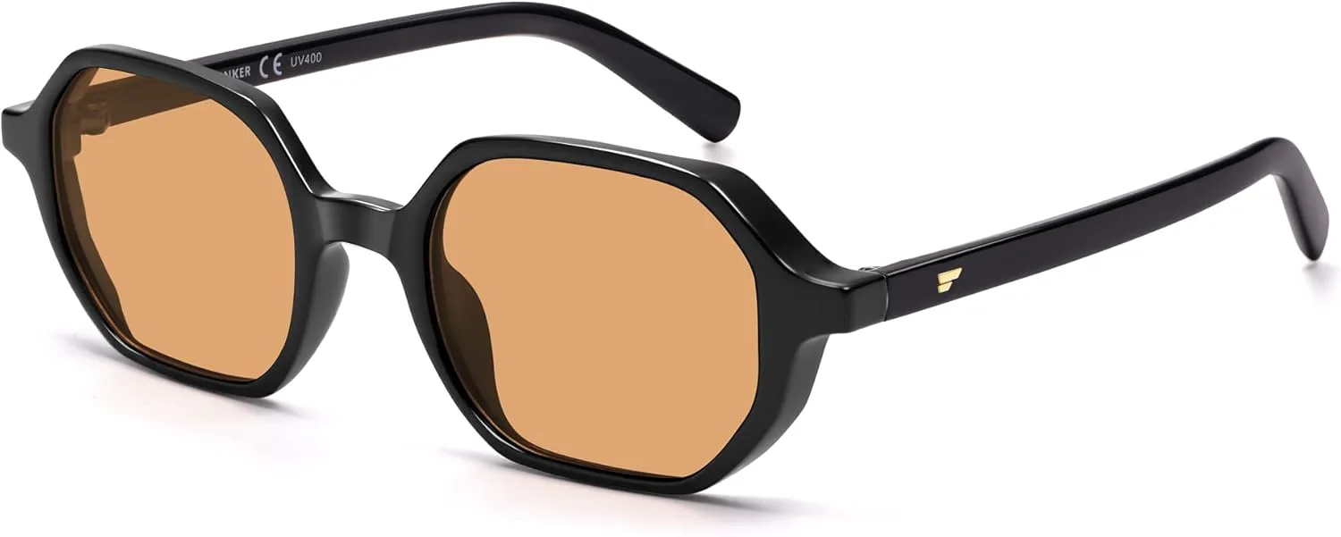 

Поляризованные солнцезащитные очки VANLINKER шестиугольной формы для женщин и мужчин, ретро-стиль, восьмиугольные очки VL9913, C2-polarized Orange Lens/Black Frame