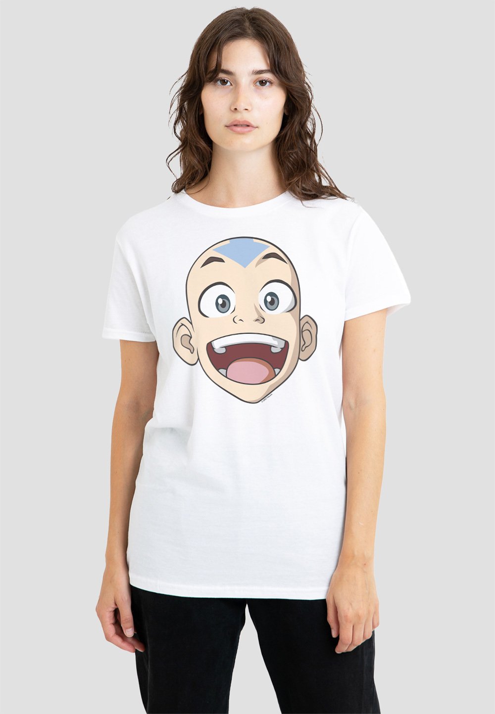 

Футболка с принтом AVATAR THE LAST AIRBENDER BIG AANG FACE Cotton Soul, белый