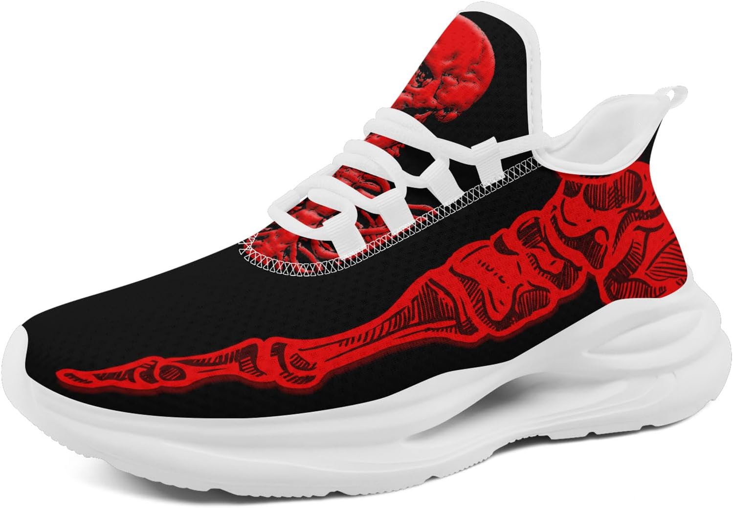 

Кроссовки с черепом для мужчин и женщин, стильная элегантность, готические графические повседневные спортивные кроссовки для тенниса и тренировок Awsole, белый/черный/красный