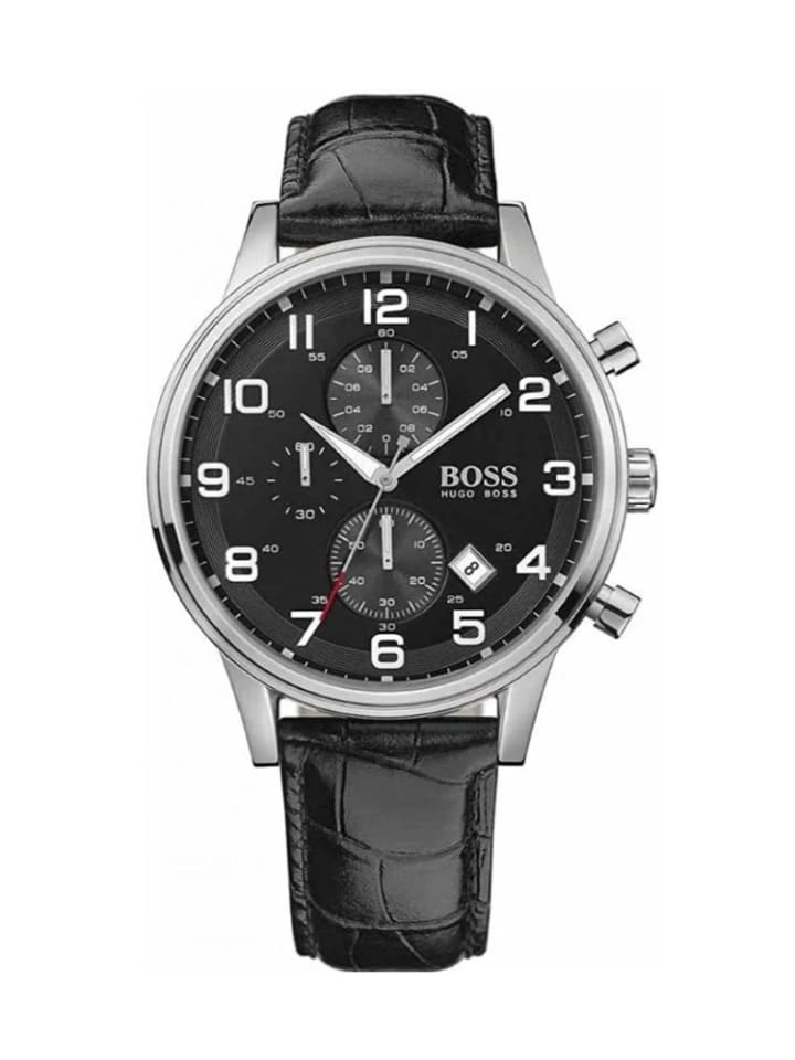 

Мужские часы Chrono Aeroliner, модель HB1512448, с кожаным ремешком Hugo Boss