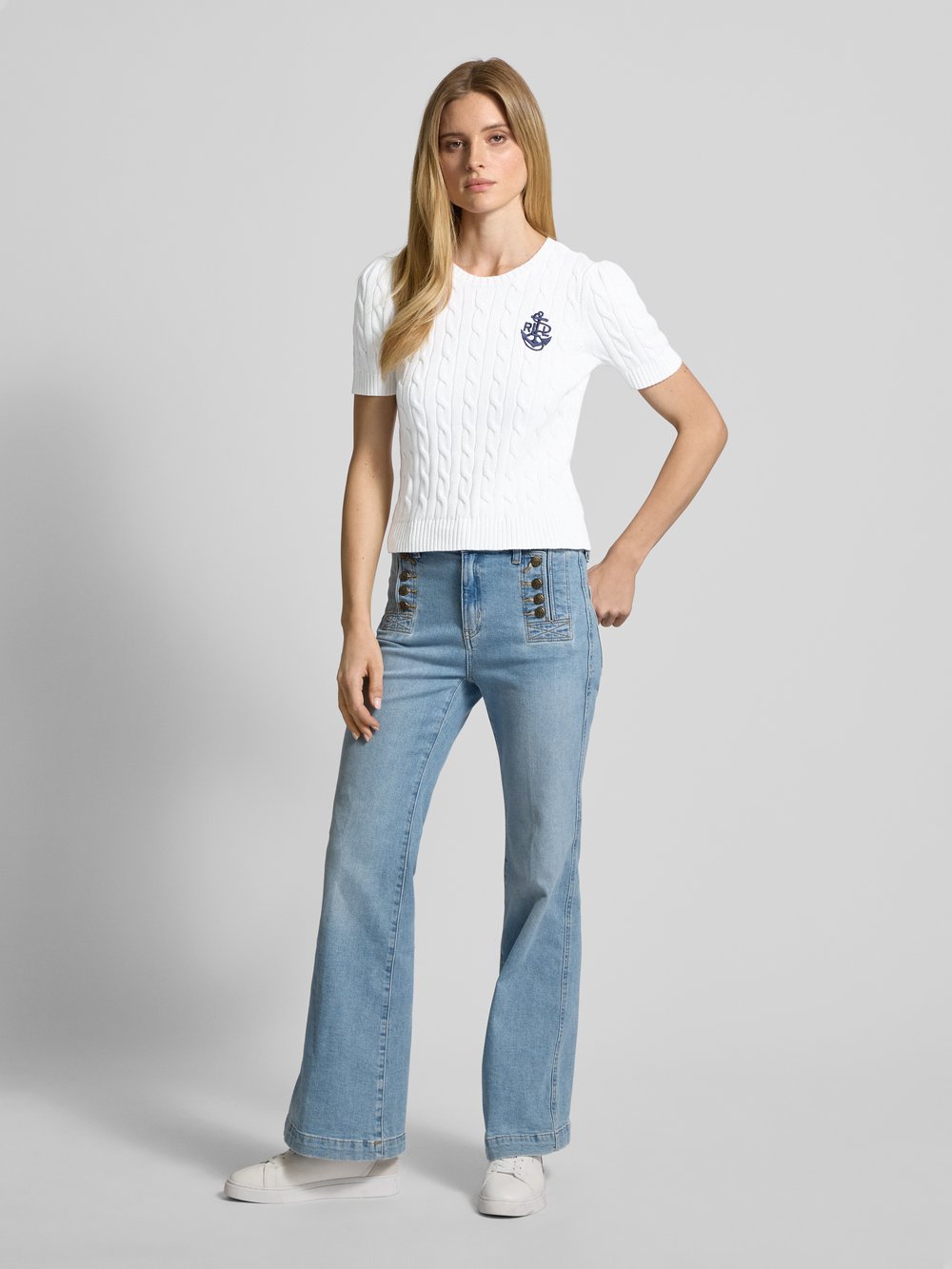 

Вязаный свитер с этикеткой, модель «TARJYLL» Lauren Ralph Lauren, белый