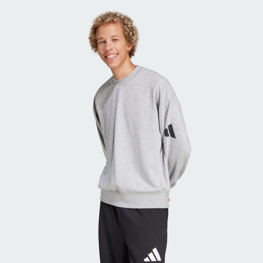Свитер с капюшоном на молнии ADIDAS SPORTSWEAR Athletic Sweatshirt Essentials, пятнистый серый — фото 2