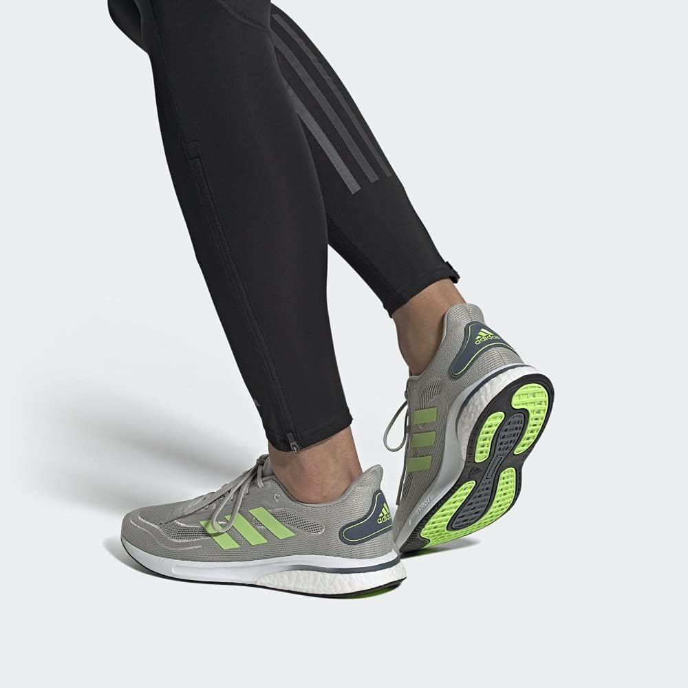 Мужские кроссовки Adidas Supernova +, серый/зеленый/металлик — фото 4