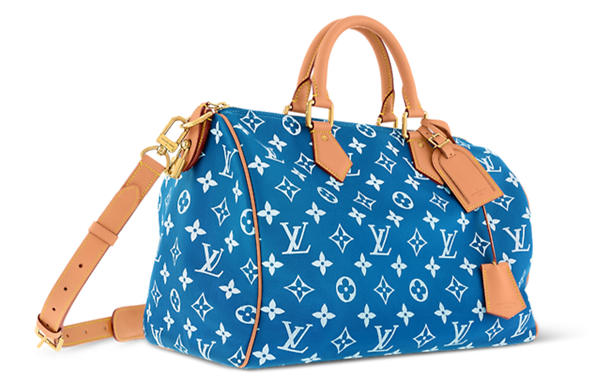 LOUIS VUITTON Сумка Speedy P9 Bandoulière 40 Monogram Leather Blue — фото 2