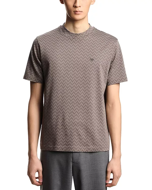 Футболка Icon с двухцветным шевронным узором Emporio Armani, Grey/Brown