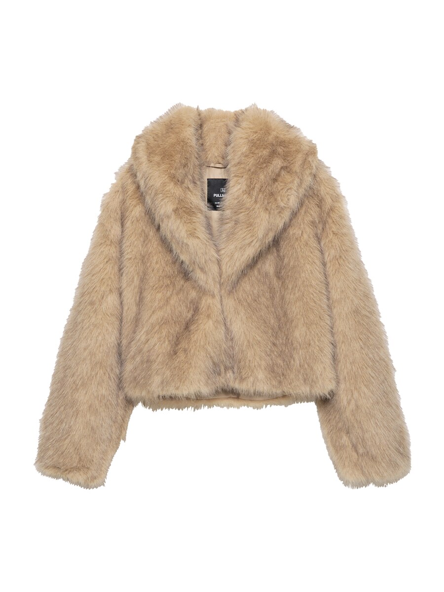 

Зимнее пальто Pull&Bear, серо-коричневый