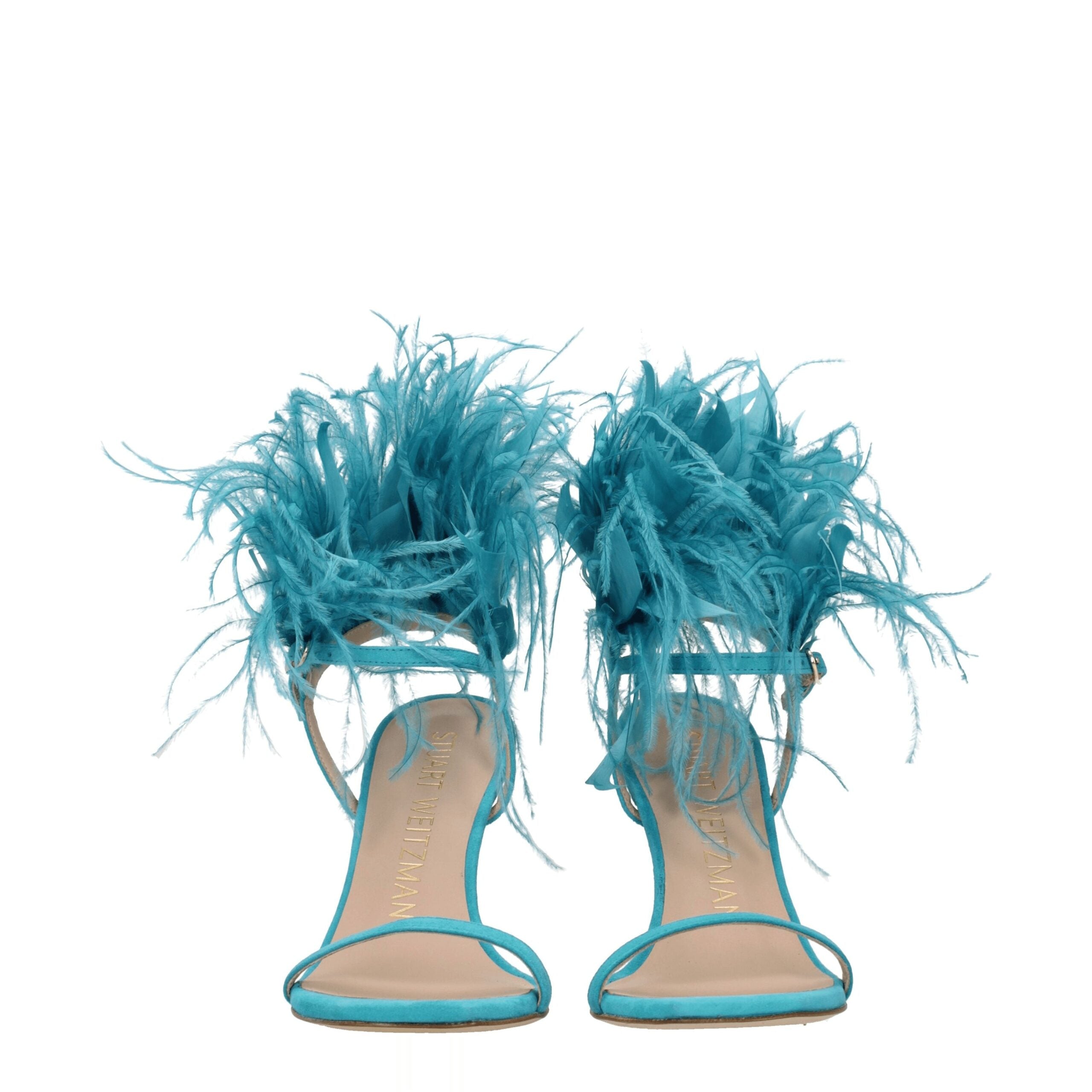 Стюарт Вайцман Кожаные женские сандалии Stuart Weitzman, зеленый — фото 3