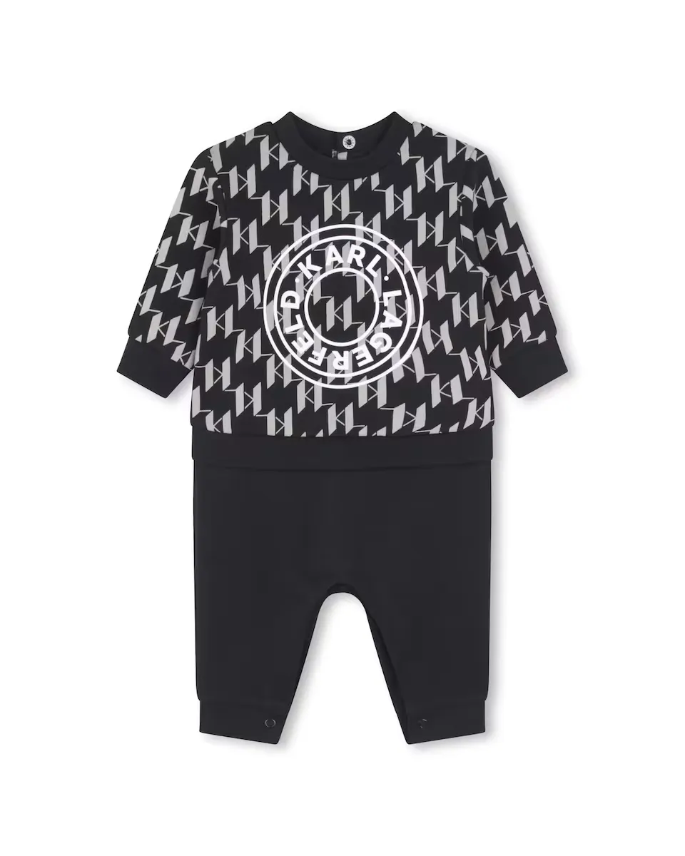 

Комбинезон для мальчика в сочетании с кнопками Karl Lagerfeld Kids, черный