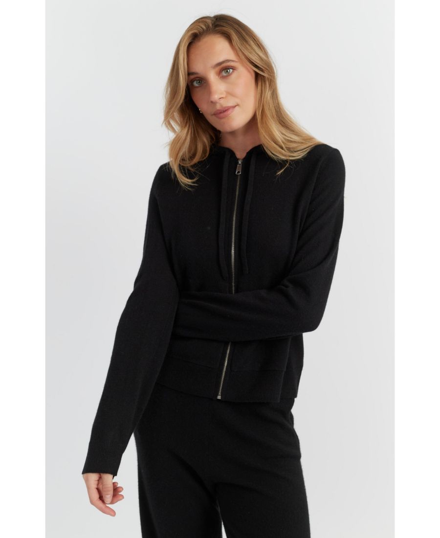 

Женская толстовка на молнии из чистого кашемира Chinti & Parker, Black