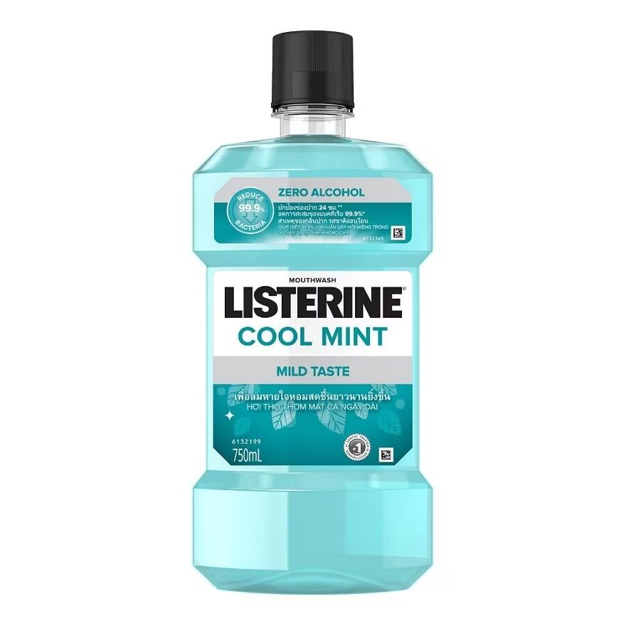 

Listerine Ополаскиватель для рта Cool Mint Zero Alcohol 750 мл, Black