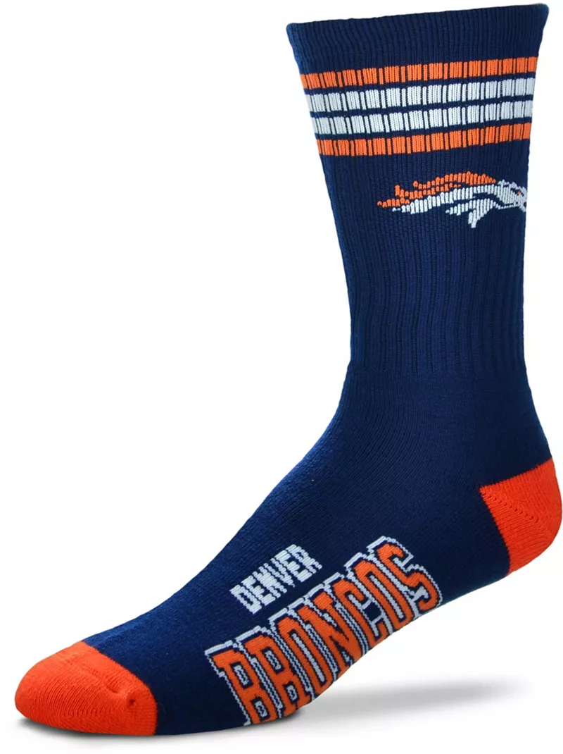 

Носки Deuce с четырьмя полосками для босых ног Denver Broncos For Bare Feet