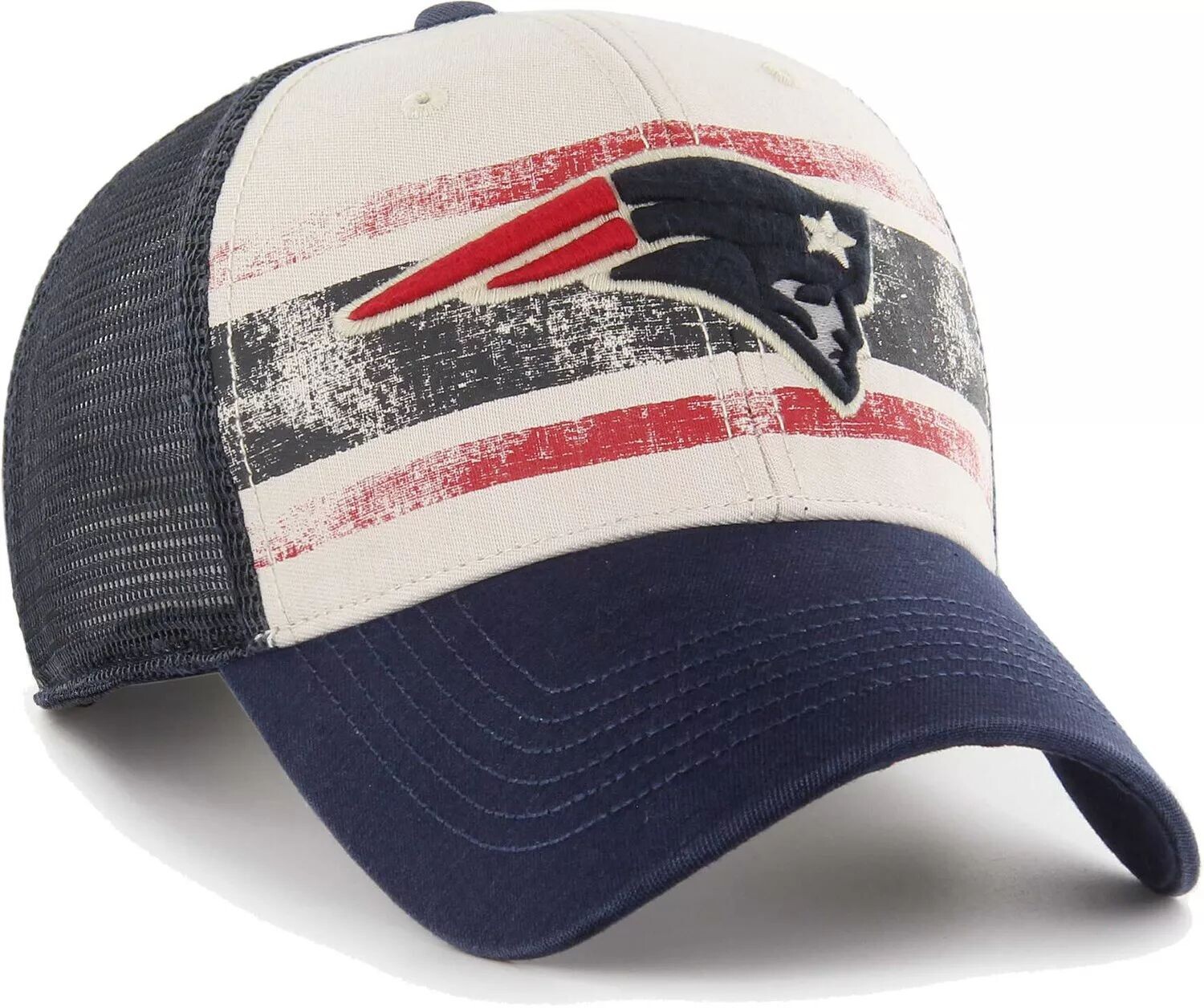 

Мужская регулируемая кепка кремового цвета New England Patriots Breakout MVP Trucker '47