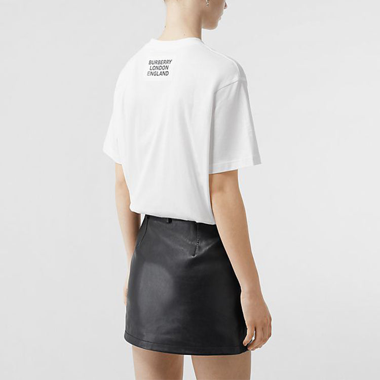 Футболка Burberry Deer Printing Cotton Loose Short Sleeve White, белый — фото 4