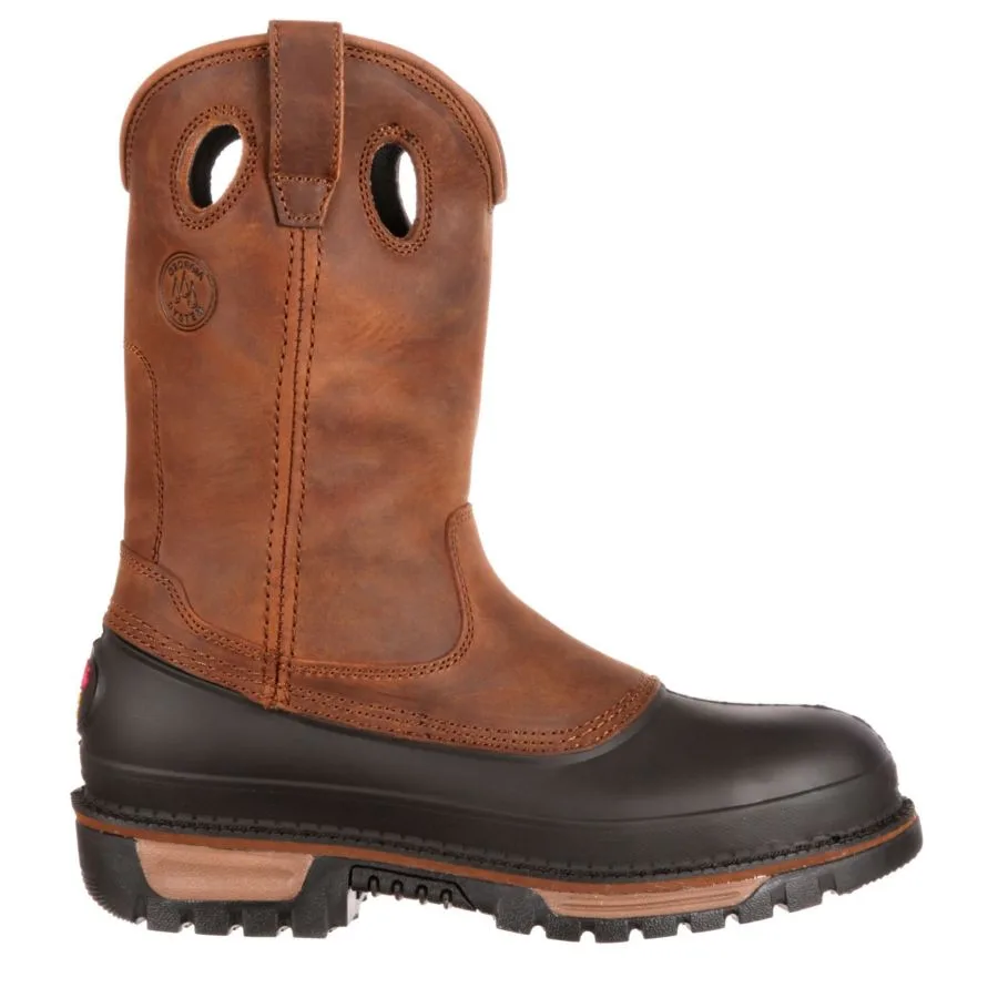 Мужские водонепроницаемые резиновые сапоги Muddog со стальным носком GEORGIA BOOT, коричневый