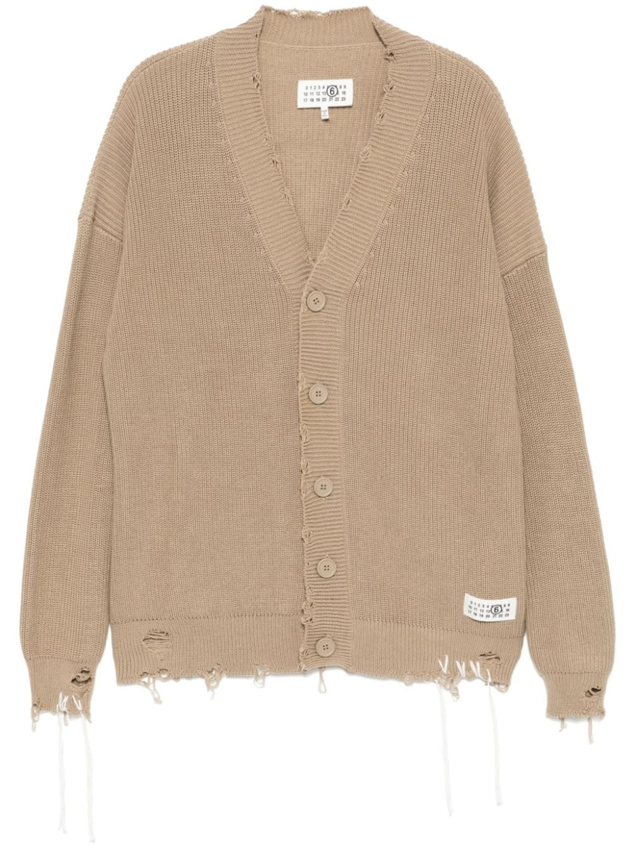 

MM6 Maison Margiela кардиган с эффектом потертости, нейтральный цвет