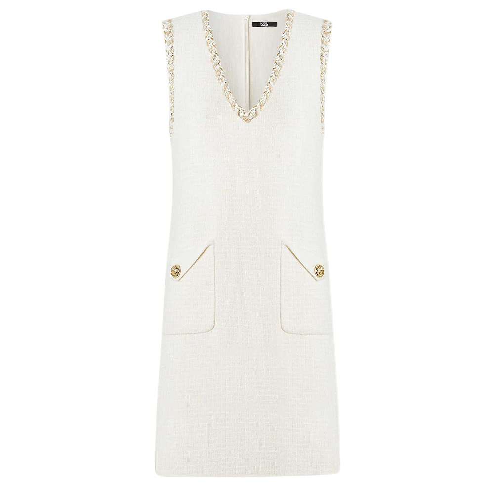 

KARL LAGERFELD FW24 Белое безрукавное платье для женщин KARL LAGERFELD / Karl Lagerfeld Jeans