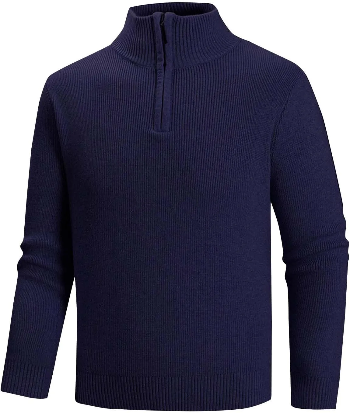

Men's Quarter Zip Sweaters Slim Fit Mock Neck Pullover Sweater Tops Fall Lightweight Texture Knitted Polo Sweaters Xiaojmake