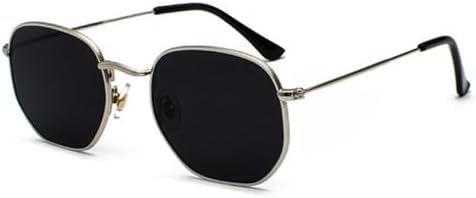 

Солнцезащитные очки 2027 года для мужчин и женщин, квадратная многоугольная форма, ретро-оправа, металлический каркас, защита от УФ-излучения TOP UV400 MTZJH, C08 Silver Blackgrey