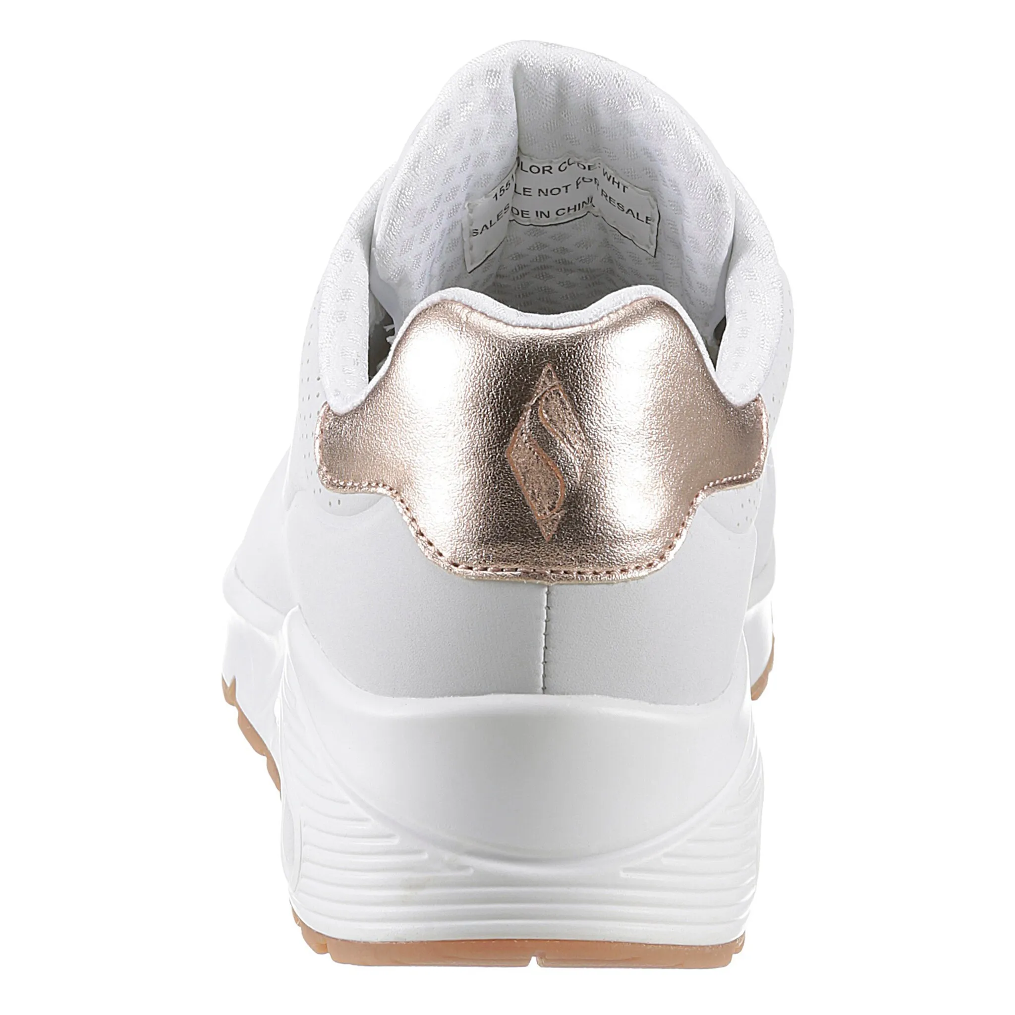 Слипоны Skechers "UNO SHIMMER AWAY", тапочки, повседневная обувь, полуботинки на модной танкетке, белый — фото 2