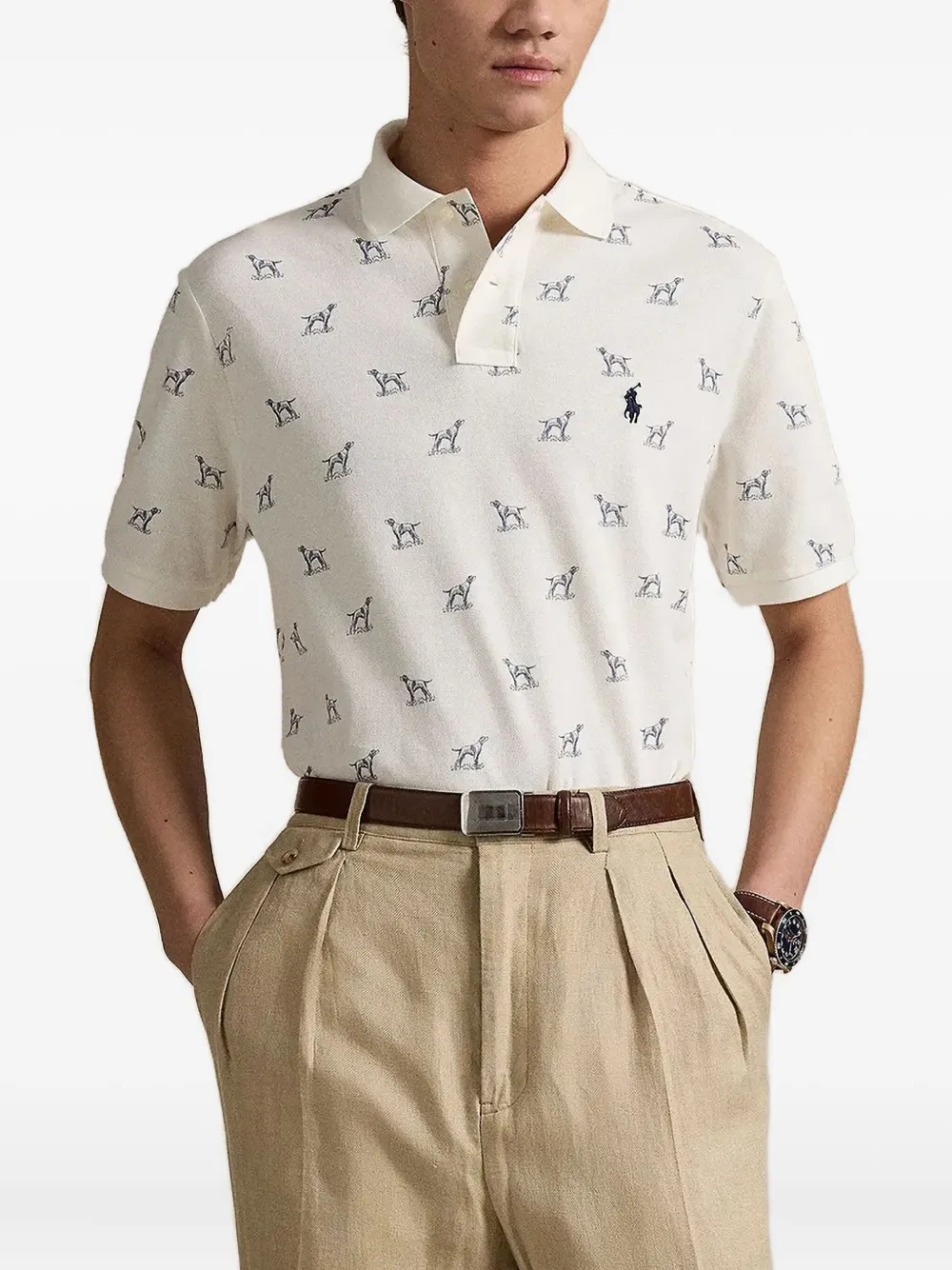 

Рубашка поло с принтом POLO RALPH LAUREN, белый