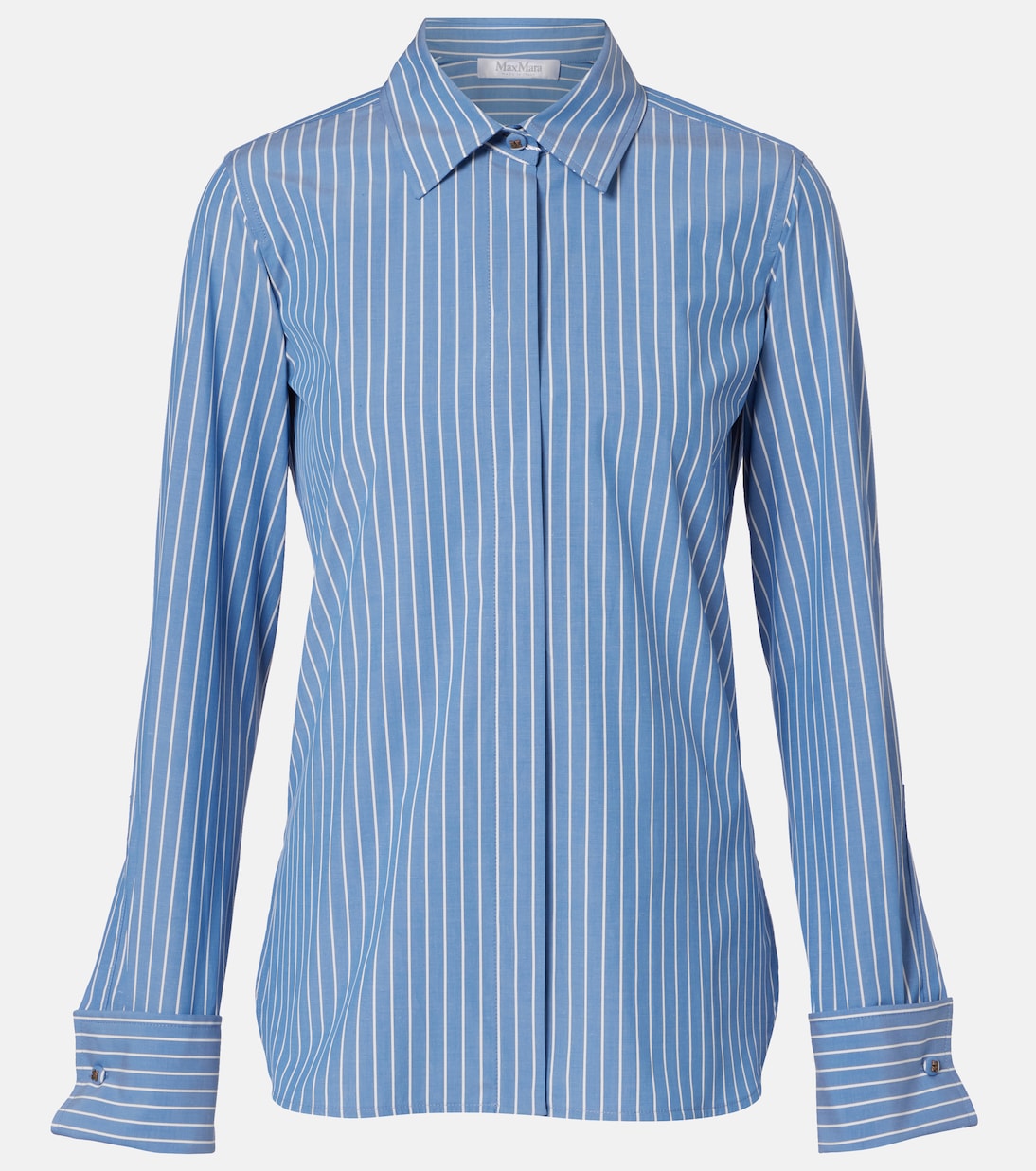 

Полосатая рубашка из хлопкового поплина Max Mara, Jeans/B.Co Seta