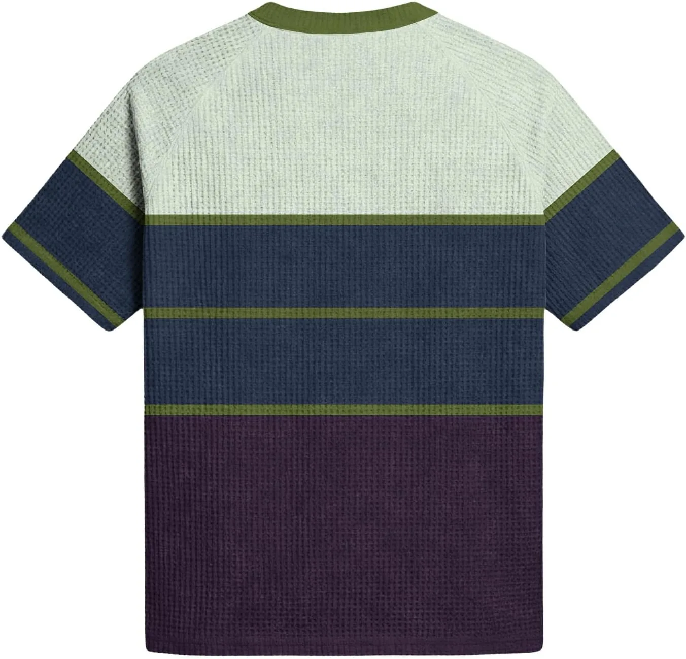 Мужская футболка с вафельной вязкой, летняя повседневная с коротким рукавом и V-образным вырезом, S-5XL — фото 4