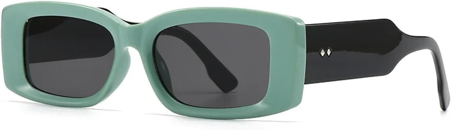 

Модные прямоугольные женские солнцезащитные очки класса люкс в стиле ретро, ​​конфетные цвета, прозрачный градиент, мужские очки с широкими дужками HHZZYVY, Green Black Gray