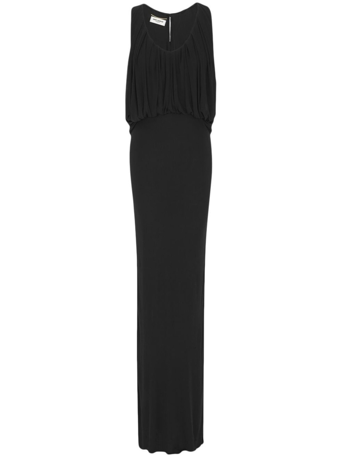 

Драпированное платье без рукавов Saint Laurent, черный
