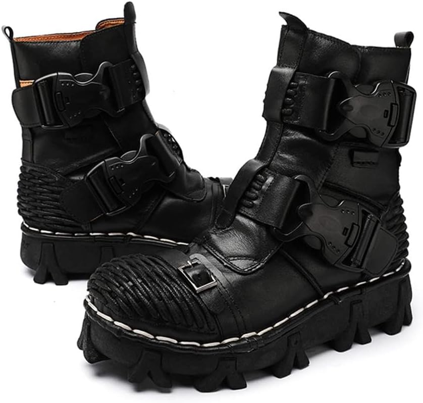 

Мужские байкерские кожаные ботинки Bb Berobello Fashion Is An Attitude, черный