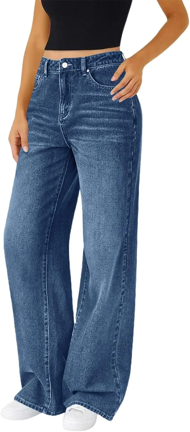 

Джинсы женские Wide Leg High Waist Stretchy