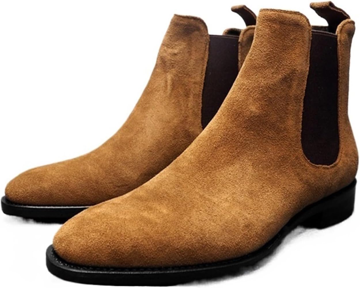 

Мужские ботинки челси, замшевые ботинки для увеличения высоты, повседневные кожаные ботинки-чукка, ботинки без шнурков Generic, коричневый
