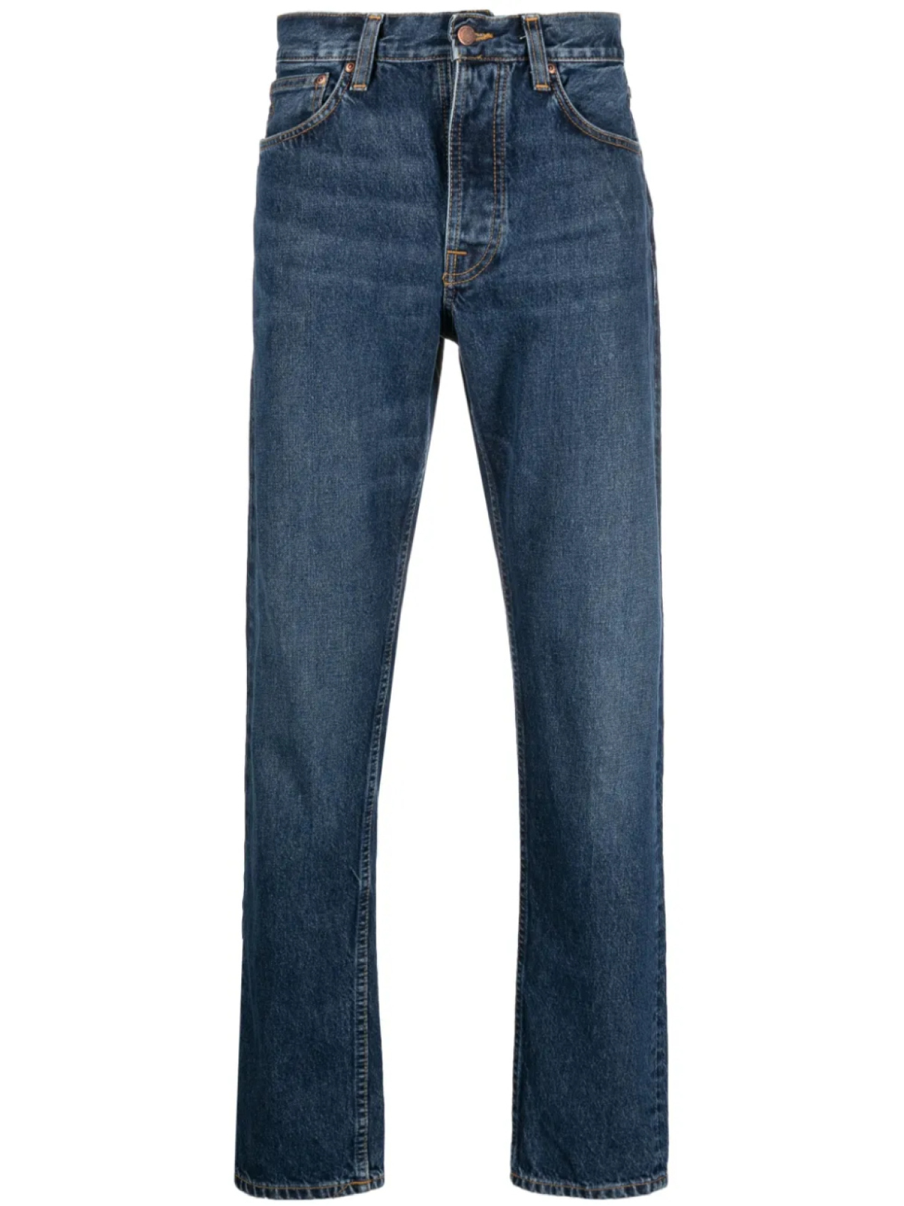 

Nudie Jeans джинсы прямого кроя с логотипом, синий