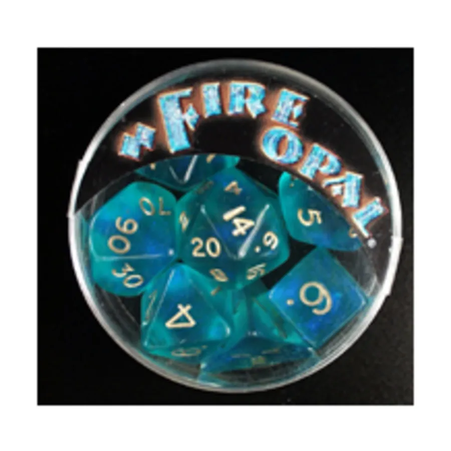 

Поли-набор цвета морской волны с синим (7), Dice - Fire Opal (eM-4 Miniatures)