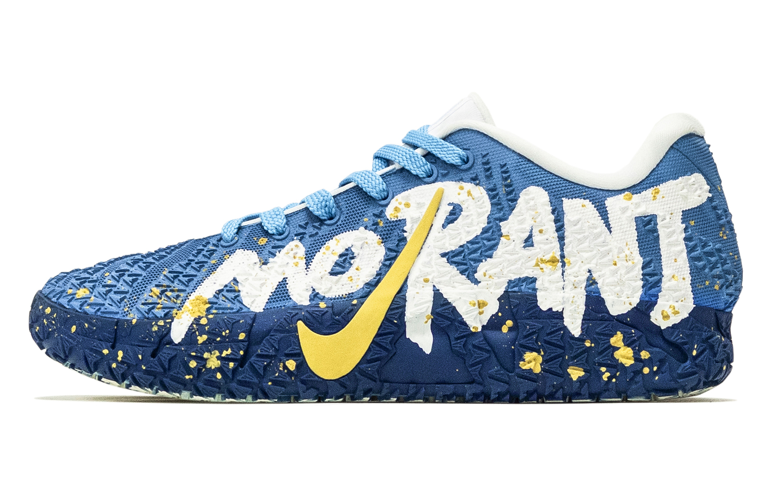 Ja Morant 3 Shock Wave устойчивые к истиранию низкие баскетбольные кроссовки мужские белый Nike, синий белый — фото 2