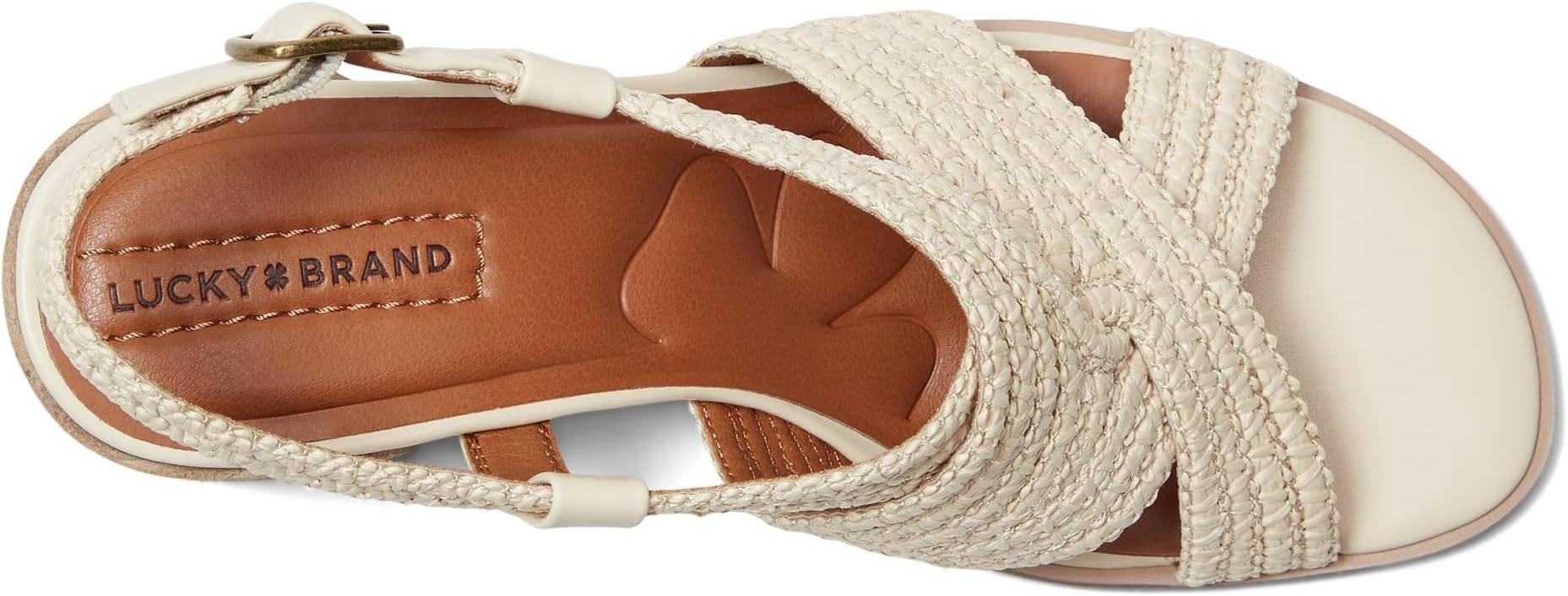 Сандалии Lucky Brand Sasina Cut Out Heeled Sandals, цвет Parchment — фото 2
