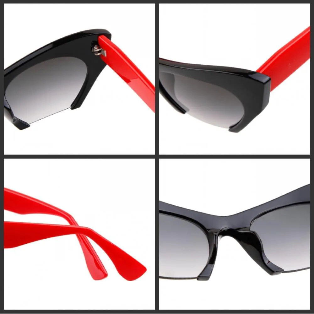 

Модные солнцезащитные очки без оправы для женщин и мужчин, ретро-очки в полуободковой оправе «кошачий глаз», классические очки с леопардовым принтом TYUVIVO, C2